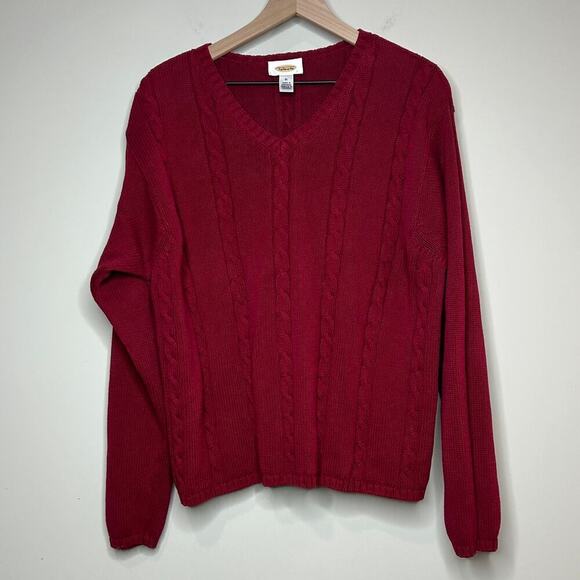 Talbots Vintage V-Neck Sweater Size XL Pullover Cable - Picture 1 of 8